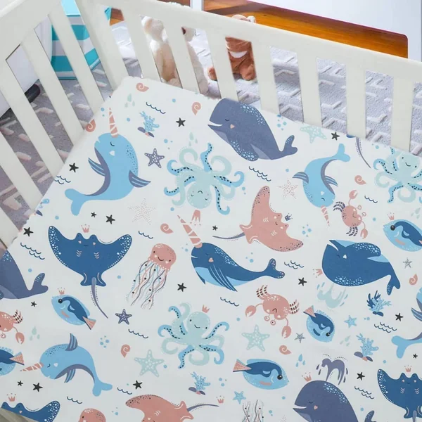 Cot Bed Fitted Sheets 140 x 70 Cotton Jersey | Hypoallergenic Toddler Bed Sheet Fully Elasticated Skirt Breathable Easy Care | Junior Bed sheets