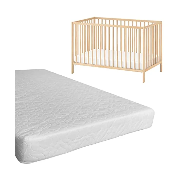 Cot Bed Foam Mattress Fully Breathable with Waterproof & Durable Fabric, Zipped Removable Washable Cover for Cot, Folding Bed & Daybed (140 x 70 x 13 cm)