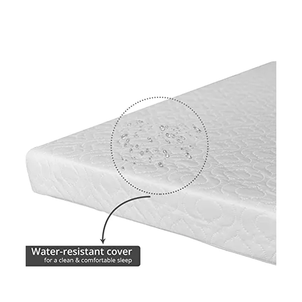 Cot Bed Foam Mattress Fully Breathable with Waterproof & Durable Fabric, Zipped Removable Washable Cover for Cot, Folding Bed & Daybed (140 x 70 x 13 cm)
