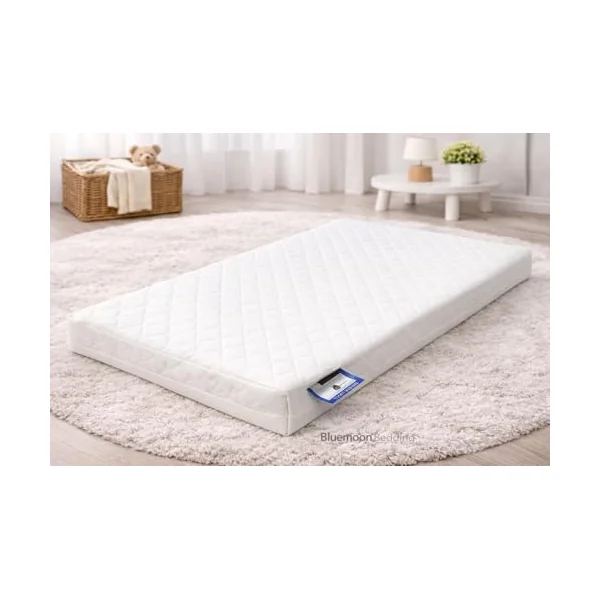 COT Bed Mattress 130 x 70 x 10 CM | Eco Breathable Toddler and Baby Quilted Extra Thick Depth Cot Bed Mattress with Quilted Removable and Breathable Cover | Made in UK