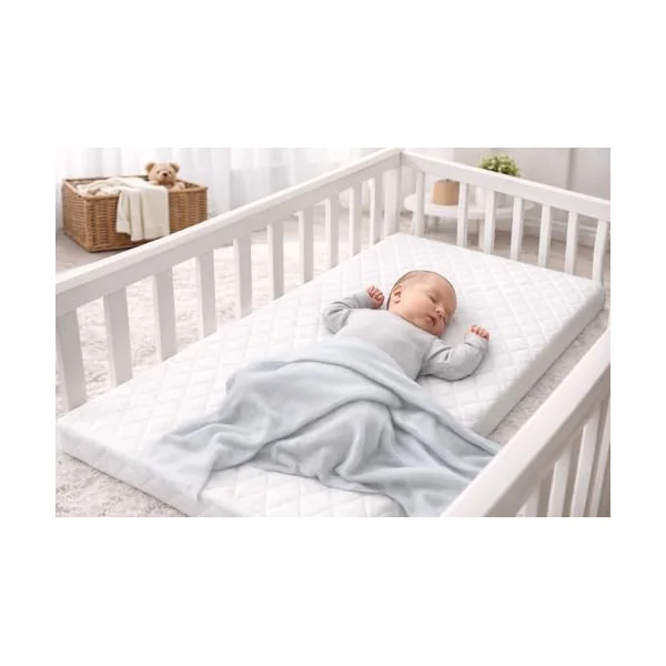 COT Bed Mattress 130 x 70 x 10 CM | Eco Breathable Toddler and Baby Quilted Extra Thick Depth Cot Bed Mattress with Quilted Removable and Breathable Cover | Made in UK
