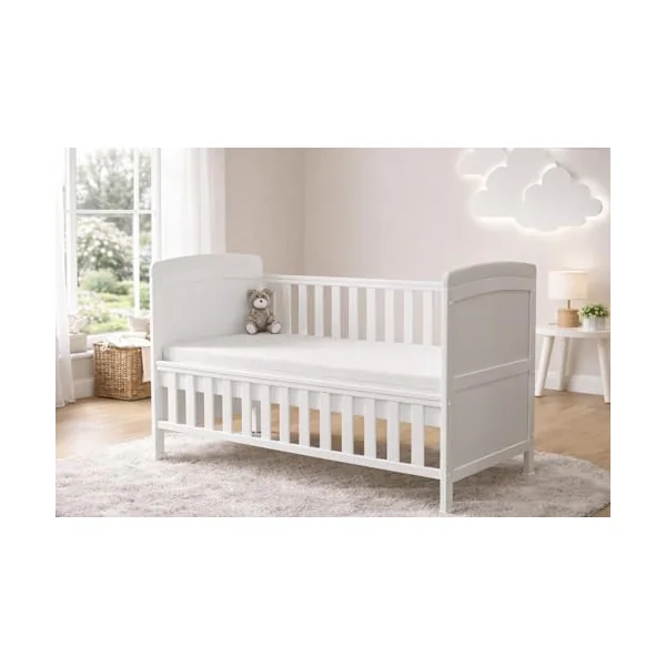 COT Bed Mattress 130 x 70 x 10 CM | Eco Breathable Toddler and Baby Quilted Extra Thick Depth Cot Bed Mattress with Quilted Removable and Breathable Cover | Made in UK
