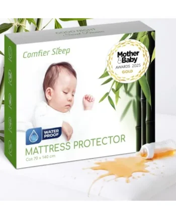 Cot Bed Mattress Protector 70x140cm Waterproof 100% Bamboo | Hypoallergenic, Certified, Breathable Mattress Protector, Noiseless Fitted Mattress Cover for Everyday Bedding