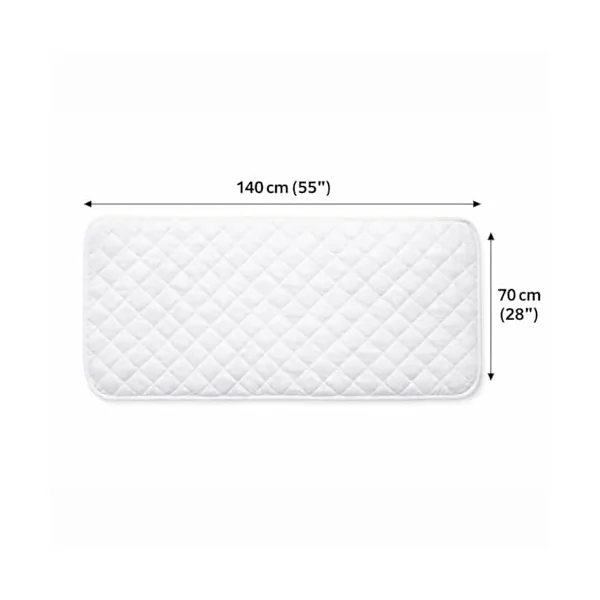Cot Bed Mattress Topper Protector in Cosy Fleece for Extra Comfort and Warmth - 140 x 70 cm - Reverse Side in Quality Quilting with Corner Straps - Made in Portugal