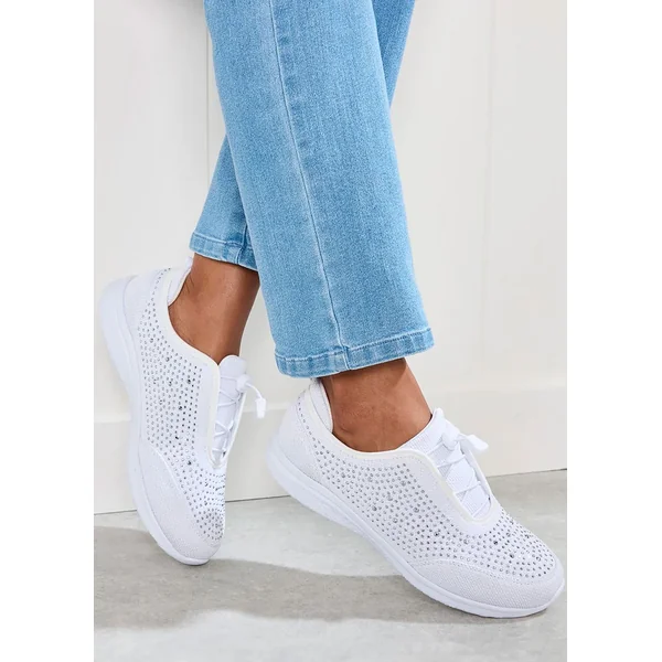 Cotton Traders Warm Cream Memorylite Toggle Trainers