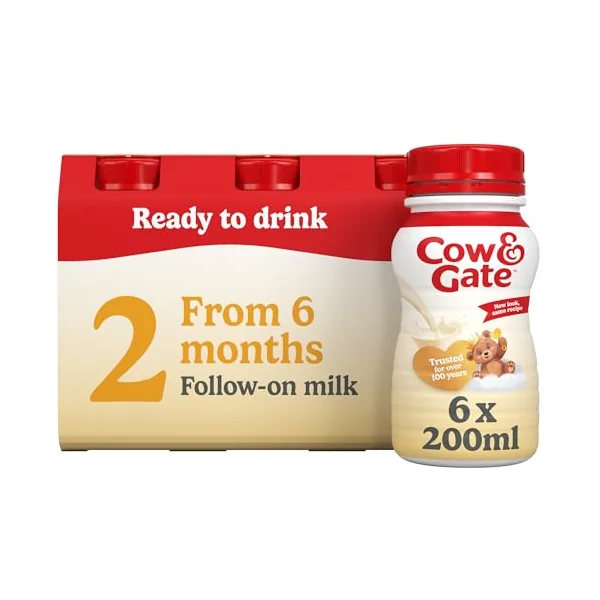 Cow & Gate 2 Follow On Baby Milk Liquid Formula, 6-12 Months, 6x200ml