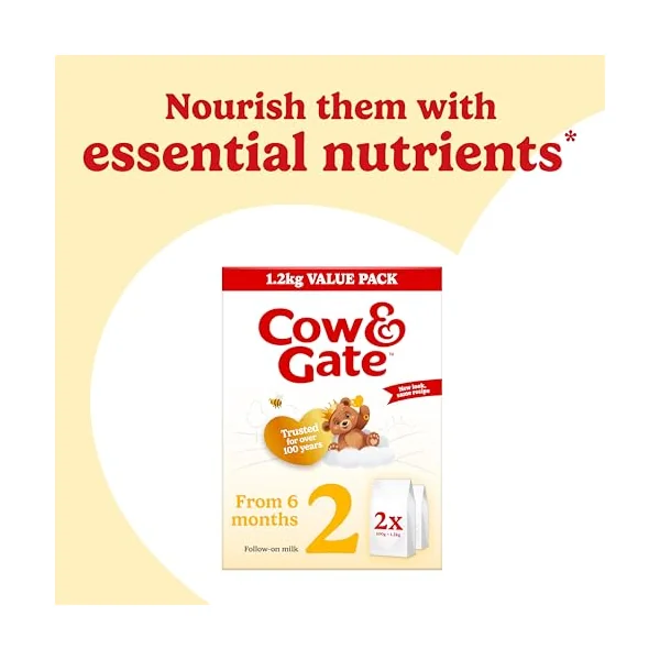 Cow & Gate 2 Follow On Baby Milk Powder Formula, 6-12 Months, 1.2KG