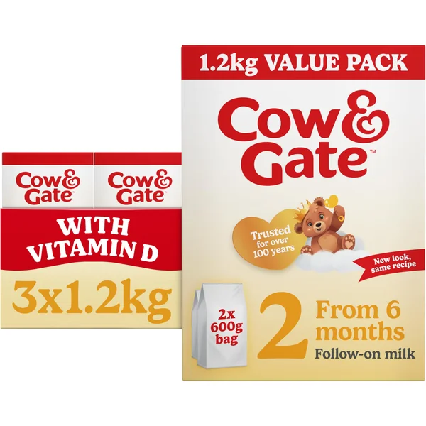 Cow & Gate 2 Follow On Baby Milk Powder Formula, 6-12 Months, 1.2KG