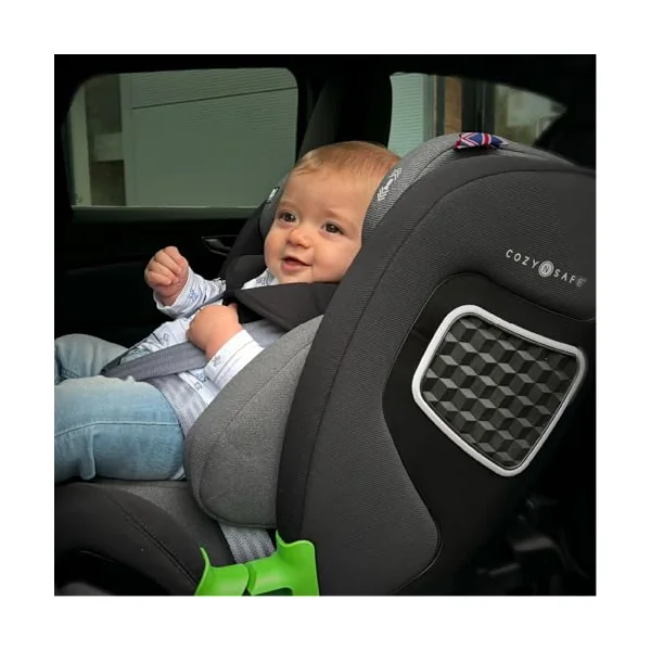 Cozy N Safe Omega i-Size 360 Rotating Car Seat 40-150cm, ISOFix & Support Leg, Extended Rear & Forward Facing, High Booster, Side Impact Protection, Adjustable Headrest, Birth to 12 Years (Pearl Grey)