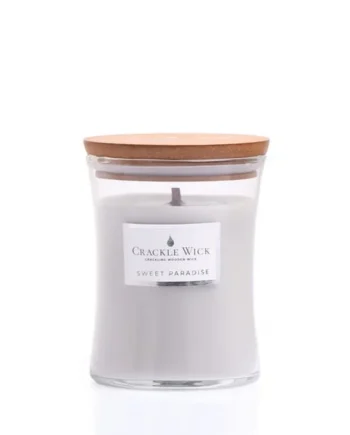 Crackle Wick Crackling Wooden Wick Medium Hourglass Scented Candle - Sweet Paradise