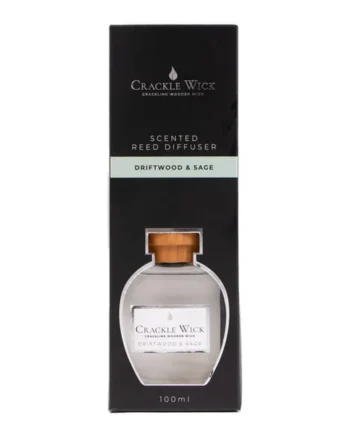 Crackle Wick Scented Reed Diffuser 100ml - Driftwood & Sage