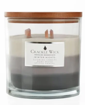 Crackle Wick Trio Scented Candle 1.2kg - Winter Nights