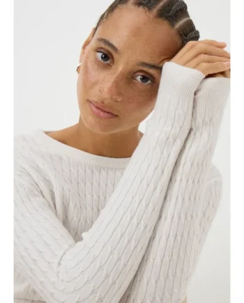 Cream Knitted Baby Cable Jumper