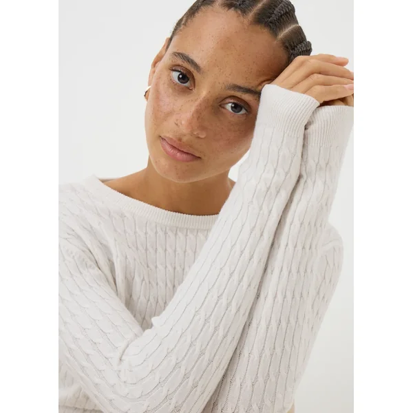 Cream Knitted Baby Cable Jumper