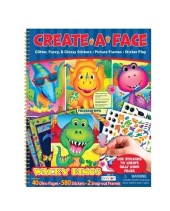 Create a Face Sticker Activity Book Assortment, Dinos