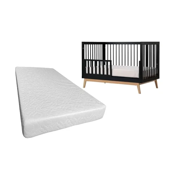Crescent Textile Baby Toddler Cot Bed Foam Mattress Eco-Friendly Polyester Extra Thick Non-Allergenic and Breathable for Babies and Toddlers Cot Bed Mattress (140X70X7.5cm)