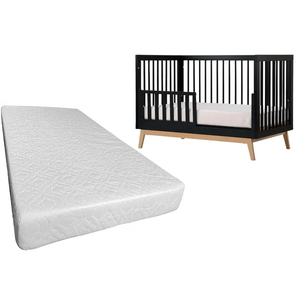 Crescent Textile Baby Toddler Cot Bed Foam Mattress Eco-Friendly Polyester Extra Thick Non-Allergenic and Breathable for Babies and Toddlers Cot Bed Mattress (140X70X7.5cm)