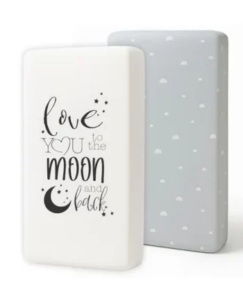 Crib Sheets Fitted 2 Pack 52x28 - Baby Crib Sheets, Toddler Bed Sheets, Cotton Crib Sheets, Neutral Design, Woodland Nursery Decor, Soft & Hypoallergenic, 2 Pack Crib Mattress Sheets