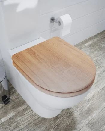 Croydex Levico Slow Close D Shaped Toilet Seat - Oak