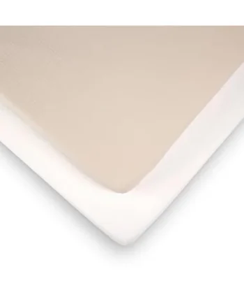 CuddleCo Cot Bed Sheets 2pk - 140 x 70cm Fitted 100% Cotton, Elasticated - Cot Bed Sheets 140 x 70 Fitted for Comfort and Cosy Sleep (Cashmere Waffle)
