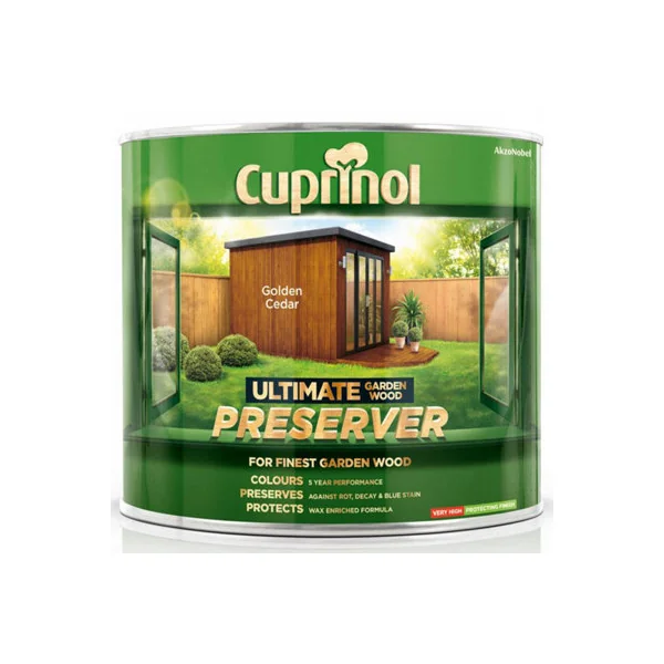 Cuprinol Ultimate Garden Wood Preserver 1L All Colours Golden Cedar