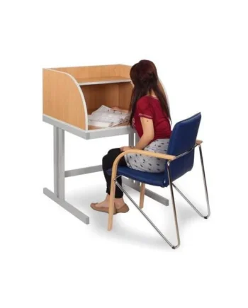 Curved Study Carrel with Cantilever Legs