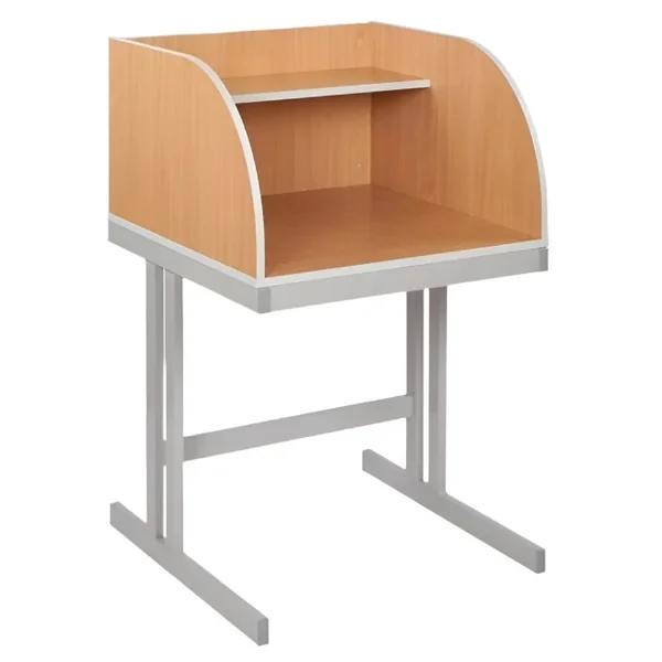 Curved Study Carrel with Cantilever Legs