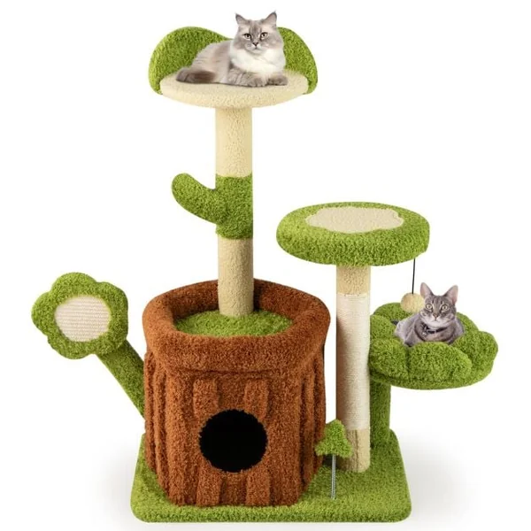 Cute Cat Tree for Adult Cats Indoor Pet Jungle Activity Center