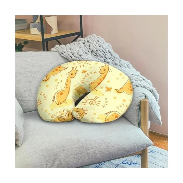 Cute Giraffe Nursing Pillow Cover Nursing Pillows for Breastfeeding Fits The Original Support for Breastfeeding Nipple Shields for Breastfeeding Newborn