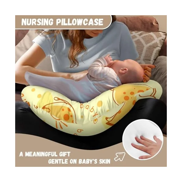 Cute Giraffe Nursing Pillow Cover Nursing Pillows for Breastfeeding Fits The Original Support for Breastfeeding Nipple Shields for Breastfeeding Newborn