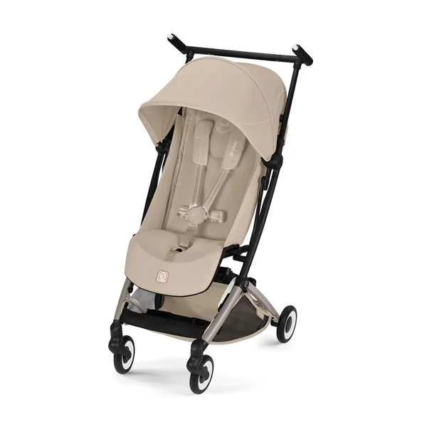 CYBEX Gold LIBELLE Pushchair, Cabin-Sized, from Approx. 6 Months to Approx. 4 Years (max. 22 kg), Ultra-Lightweight (just 6 kg), one-Hand Harness System, Almond Beige
