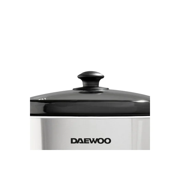 Daewoo Slow Cooker 6.5 Litre With 3 Heat settings Easy Clean Silver SDA1788GE