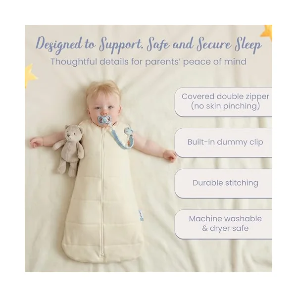 DandyLion Newborn Sleeping Bag 2.5 TOG | Newborn Sleep Sack & Swaddle | Breathable Cotton | Hip Healthy Design | Two-Way Zip & Dummy Clip | 3-12M