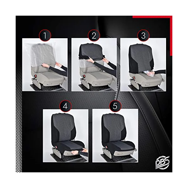 DBS 1013122 Car Seat Cover, Exact Fit, High Workmanship, Quick Assembly, Compatible with Airbag-Isofix-1013122