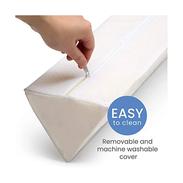 Delta Children [2-Pack] Extra Long Foam Toddler Bed Rail Bumper - Guardrail for Toddlers & Kids with Water-Resistant, Non-Slip & Machine Washable Cover - White