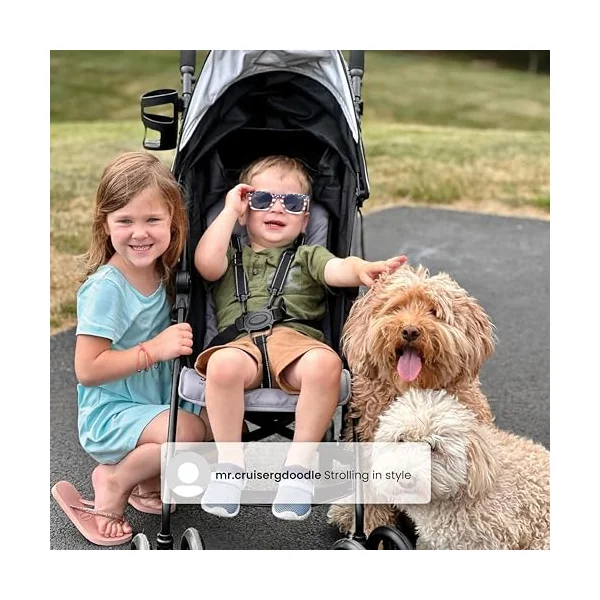 Delta Children Jeep AdventureGlyde Lightweight Travel Stroller with Smoothest Ride and Compact Folding, 3-Position Recliner, Extra Large Storage Basket, Black/Grey