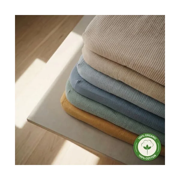 Denmark - Super Soft Muslin Fitted Baby Bed Sheets for Boys and Girls – Standard Size for 28'' x 52'' Crib Mattress - 100% Organic Cotton for Ultimate Comfort (Blush)