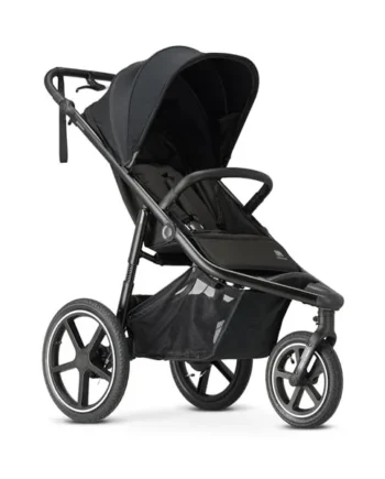 Deryan Bolt Jogger - All Terrain Pushchair with Mosquito Net - One Hand Folding and Portable - XL Air Wheels, UPF 50+ Reclining Backrest, Height-Adjustable Handle - 6 months to 4 years (22 kg) - Black