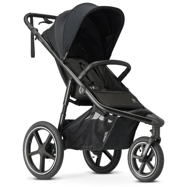 Deryan Bolt Jogger - All Terrain Pushchair with Mosquito Net - One Hand Folding and Portable - XL Air Wheels, UPF 50+ Reclining Backrest, Height-Adjustable Handle - 6 months to 4 years (22 kg) - Black
