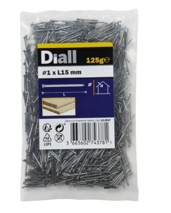 Diall Veneer pin (L)15mm (Dia)1mm 130g