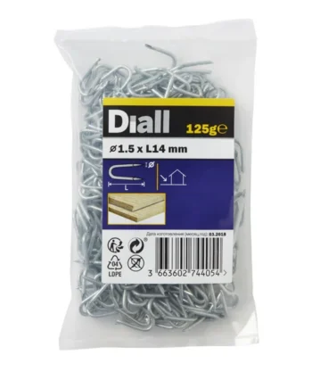 Diall Wire staples (H)14mm (Dia)1.5mm 125g, Pack