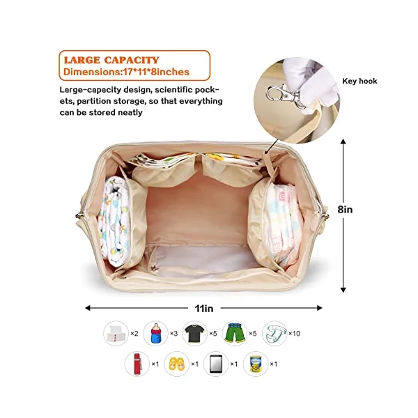 Diaper Bag Backpack for Mom & Dad, Multifunction Waterproof Baby Changing Bags, Large Nappy Bag Backpack