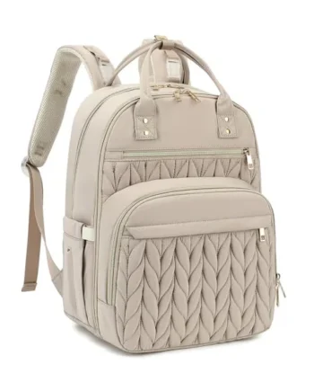 Diaper Bag Backpack, Lightweight Baby Diaper Bag for Moms with Insulated Pocket, Stroller Straps & Wet Dry Pocket (Beige)