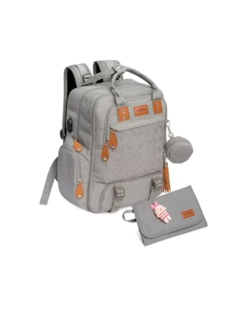 Diaper Bag Backpack with Changing Pad – Large Capacity Baby Bag for Moms & Dads – Stylish, Waterproof, Travel-Friendly Organizer with USB Port & Stroller Straps