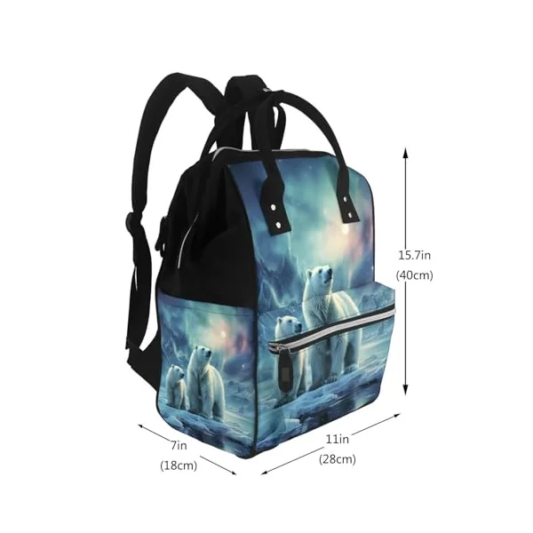 Diaper Bag Nappy Backpack Baby Bag Opossum In Snow Mummy Backpack Multifunction Changing Bags for Travel