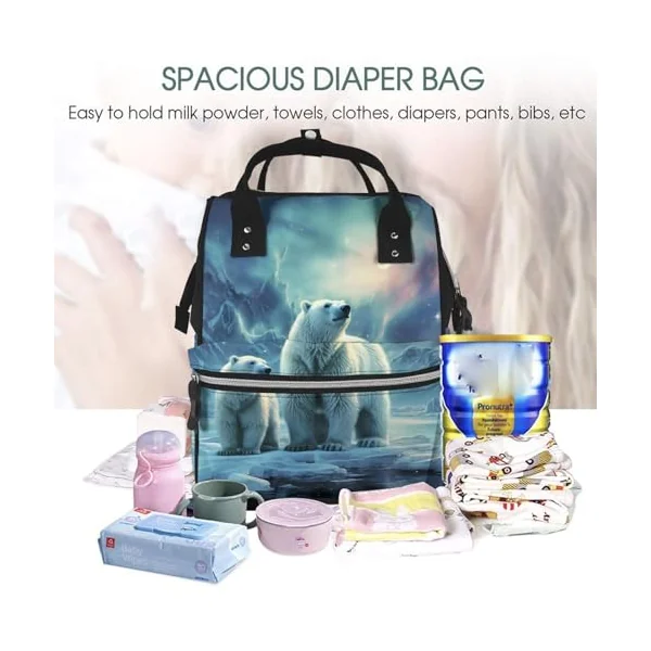 Diaper Bag Nappy Backpack Baby Bag Opossum In Snow Mummy Backpack Multifunction Changing Bags for Travel