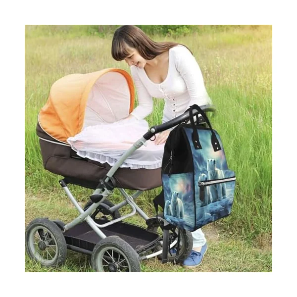 Diaper Bag Nappy Backpack Baby Bag Opossum In Snow Mummy Backpack Multifunction Changing Bags for Travel