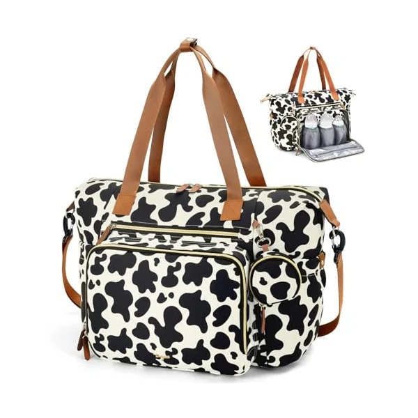 Diaper Bag Tote, Large Baby Diaper Bags, Hospital Bag for Labor Delivery with Pacifier Case Changing Pad