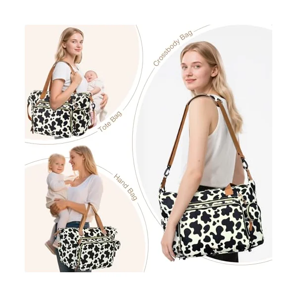 Diaper Bag Tote, Large Baby Diaper Bags, Hospital Bag for Labor Delivery with Pacifier Case Changing Pad