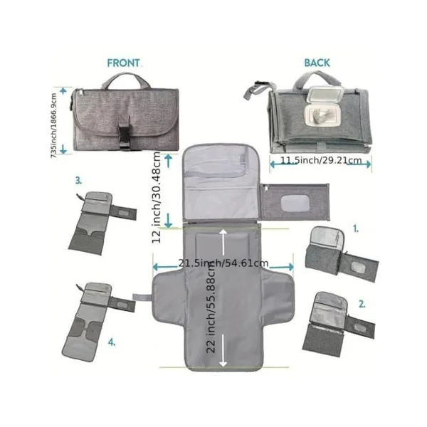 Diaper Changing Mat Reusable Compact Portable Waterproof Changing Mat | Diapering Changing Mat Portable Multi-Functional for Travel Home Girls Boys Family Friends